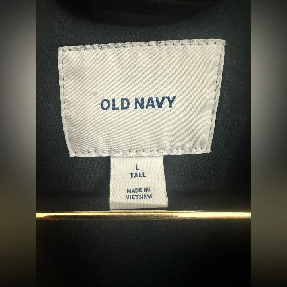 Old Navy Faux Suede Black Moto Jacket size Large Tall - Picture 6 of 11